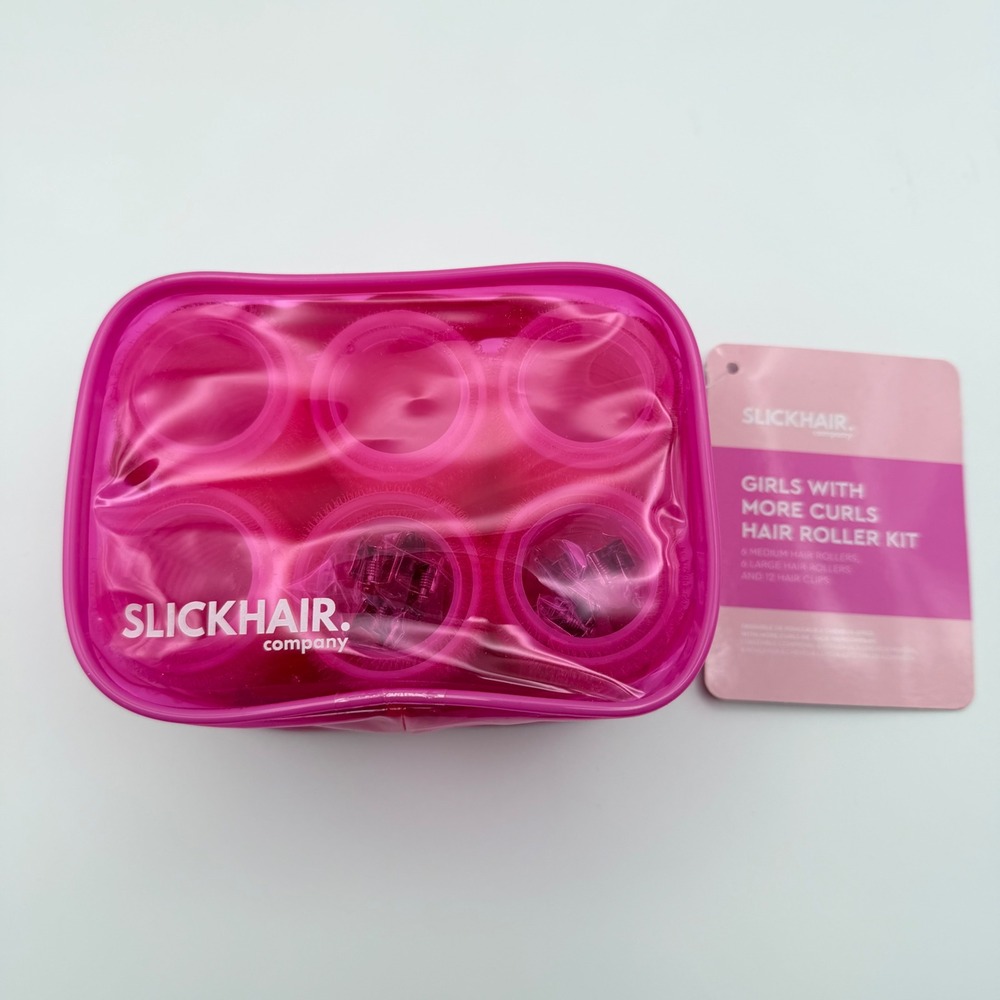 Slick Hair Company Girls With‎ More Curls Hair Roller Kit Pink NEW